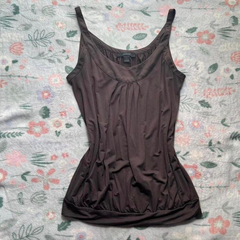Express Bubble Hem Cami Tank Top L Boho Earthy Y2K 90s 2000s Retro Fairy Grunge